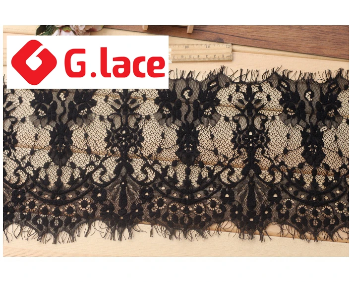 GLace 9 м/лот 22 см в ширину черный и белый кружевной из ткани шитье ручной работы юбка