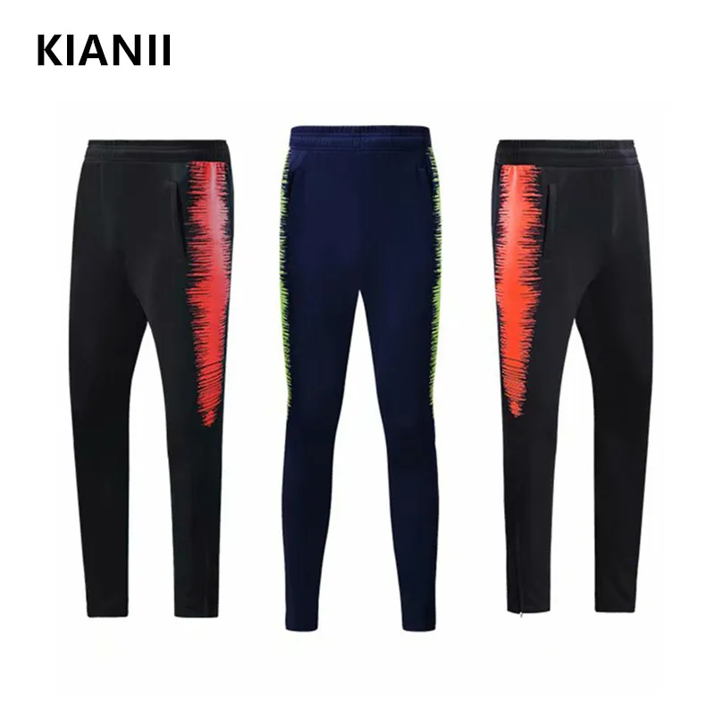 

KIANII Men's elastic tight-fitting trousers Adjustable zip hem training pants Drawstring lacing contrast running trousers