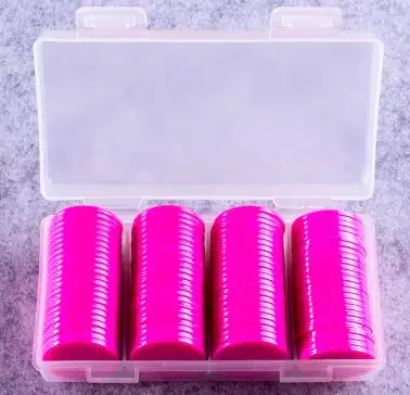 100 шт Пластиковые покерные фишки казино маркеры бинго для развлечения семейный клуб карнавал бинго игровые принадлежности 25 мм 9 цветов - Цвет: Rose Red