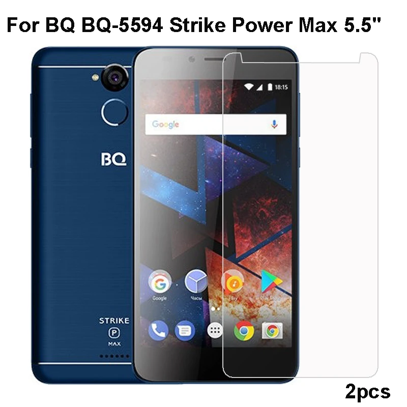 

2PCS BQ 5594 Strike Power Max Tempered Glass Protective Film Explosion-proof Screen Protector For BQ BQ-5594 Strike Power Max