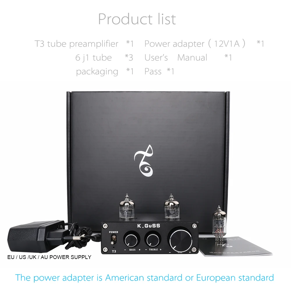 Discount This Month KGUSS T3 MINI Bile 6J1 Preamp Tube Amplifier Buffer HIFI Audio Preamplifier
