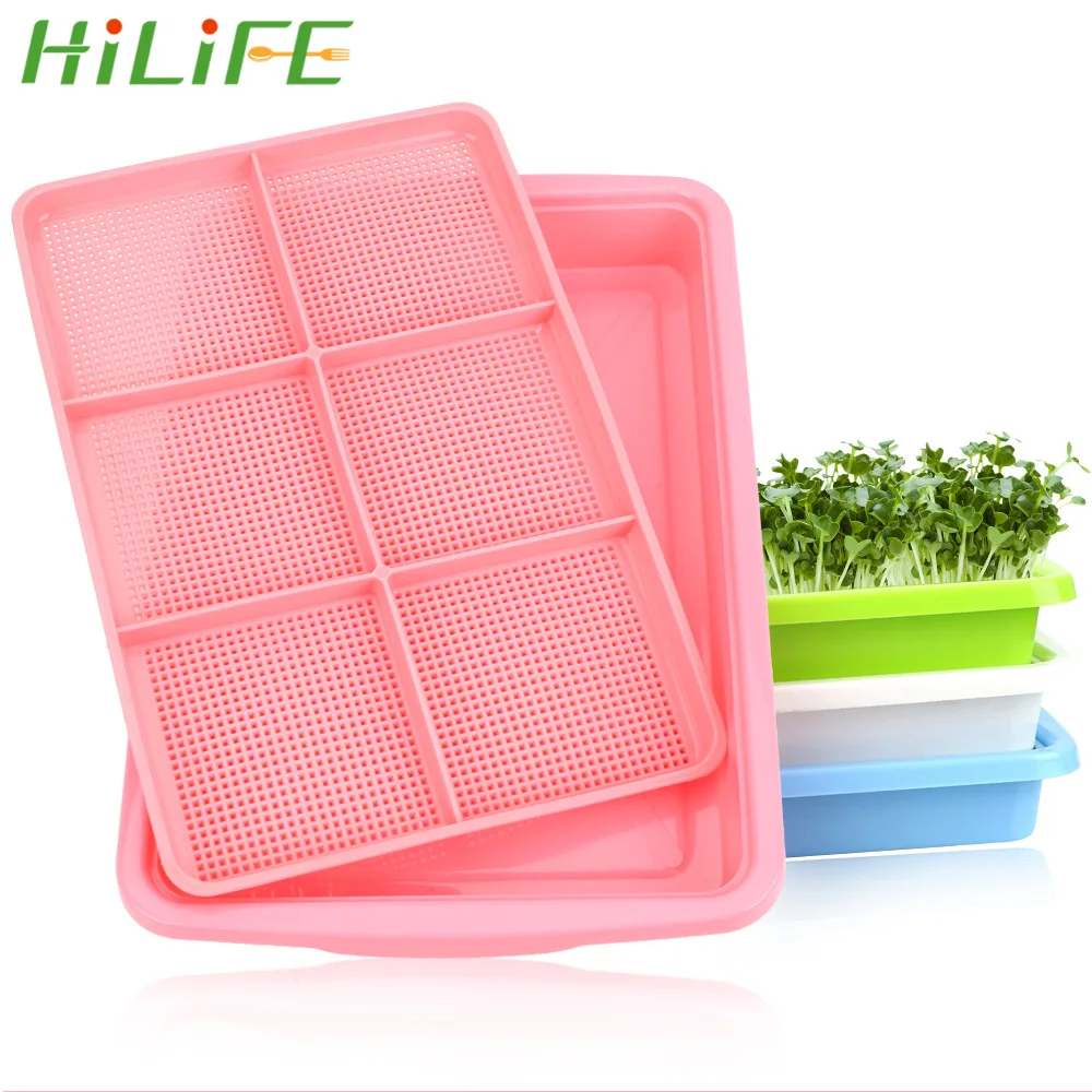 HILIFE 1 шт. двухслойная тарелка для Высаживания бобов поднос рассады домашнего сада