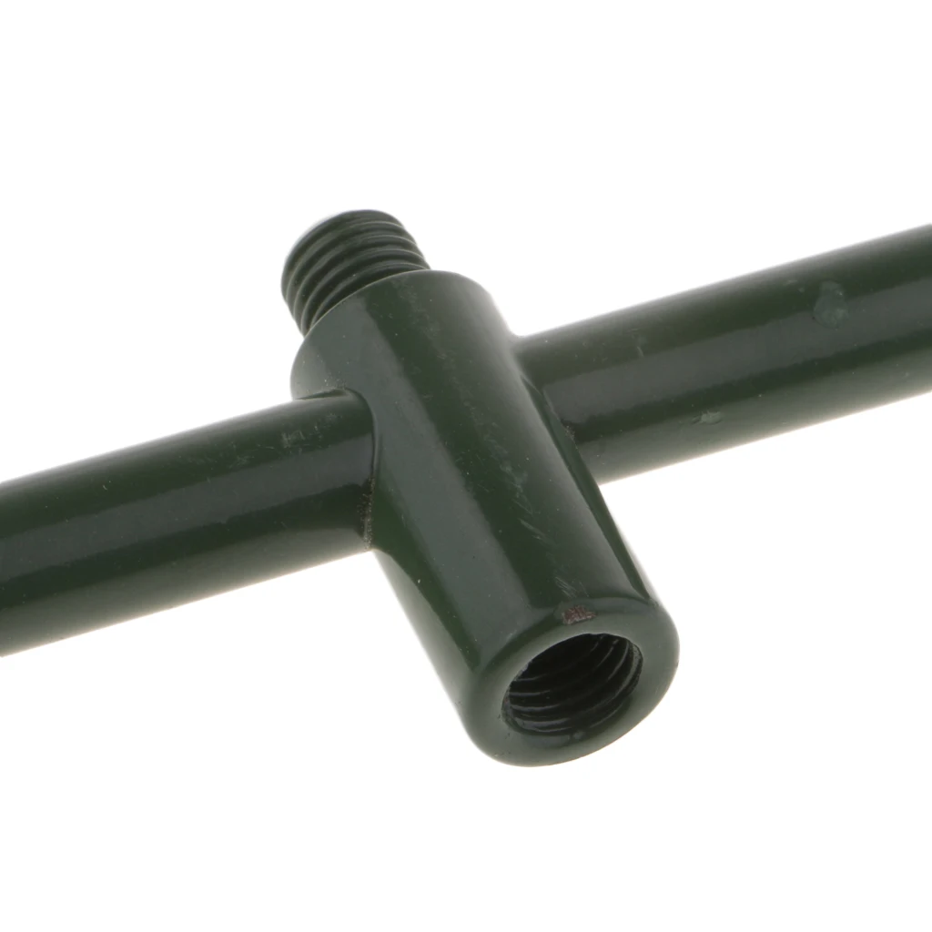Metal Fishing Tackle Buzz Bar for 3 Rods M3/8 Standard Thread Fit All Fishing Rods Rest Head 15.9''