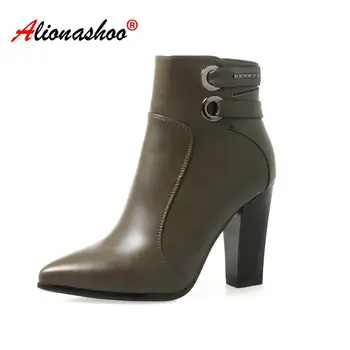

2019 Boots Women Pu Leather Shoes For Winter Boots Shoes Woman Casual Spring Botas Mujer Female Ankle Boots Large Size 34-43