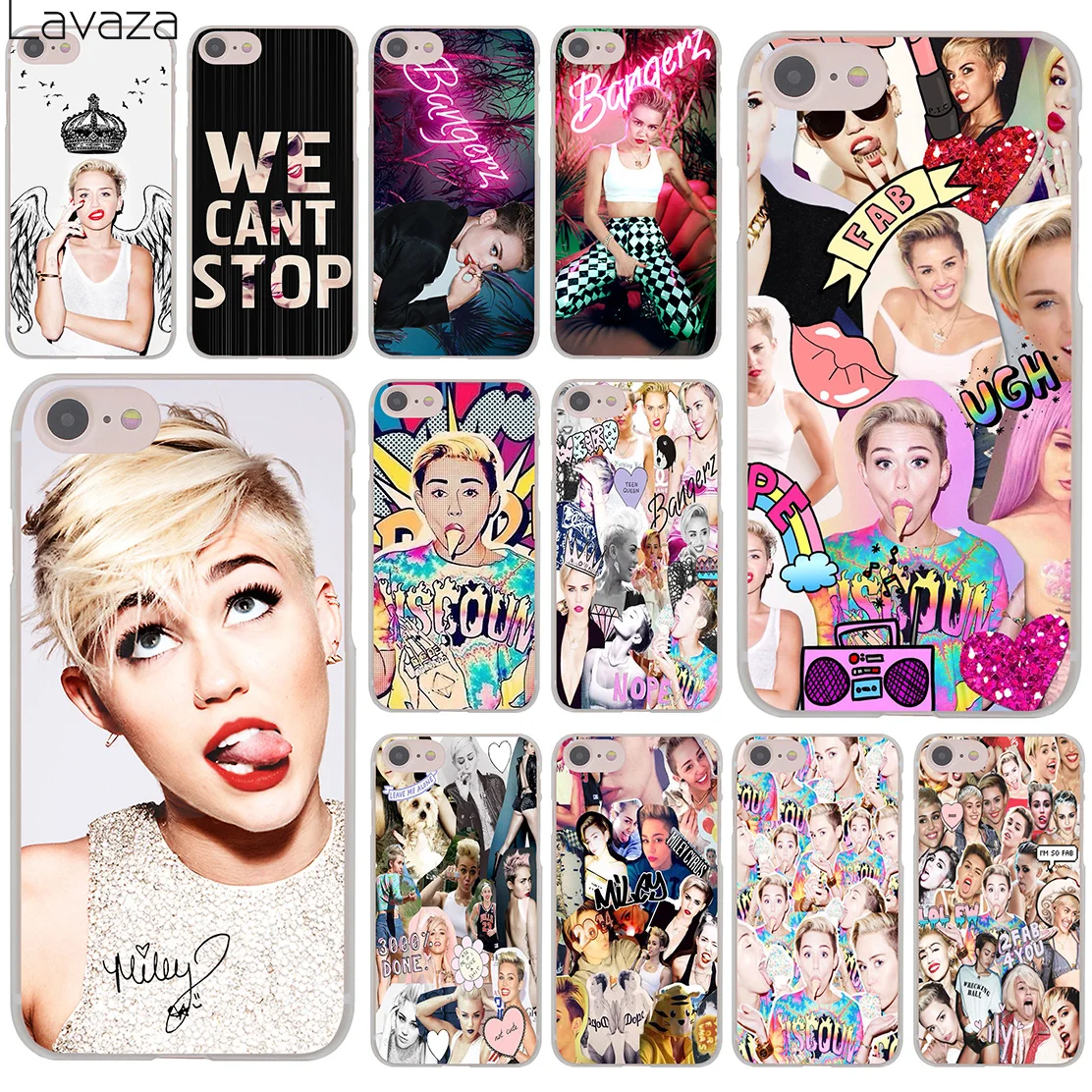

Lavaza BANGERZ Miley Cyrus We Can T Stop collage Hard Phone Cover Case for iPhone XR X 11 Pro XS Max 8 7 6 6S 5 5S SE 4S 4 10