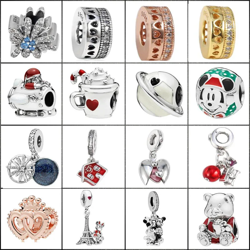 

2018 NEW 100% 925 Sterling Silver Santa In Space Charm Original Women's Jewelry Charming Christmas Gift Brand Direct Sales