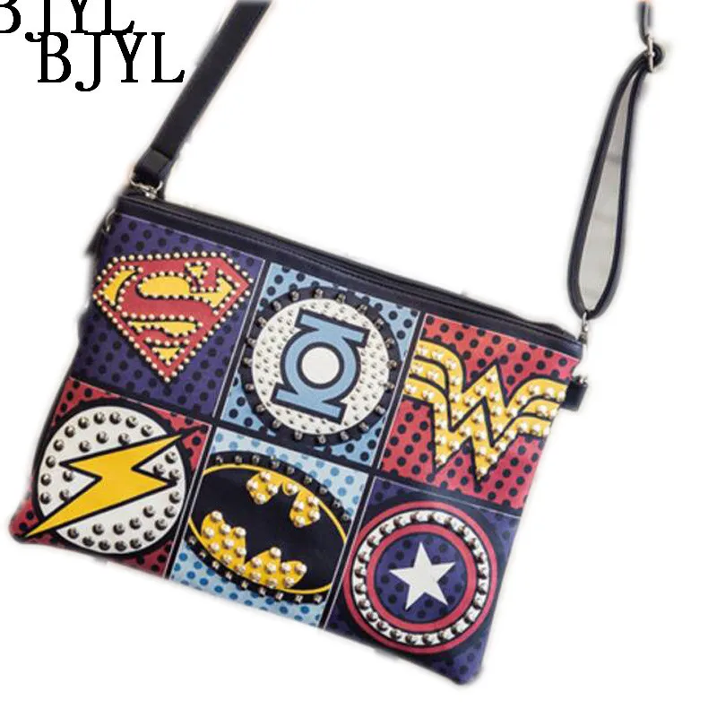 

Envelope Vintage Women Shoulder Bag Female RivetTotes for Daily Shopping All-Purpose High Quality Messenger Handbag Super Hero