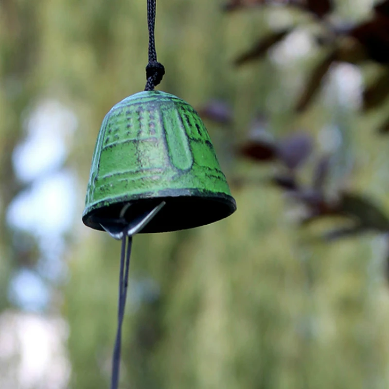 Japanese Nambu Cast Iron Outdoor Wind Chime Furin Cloche a Vent Metal Temple Praying Good Luck