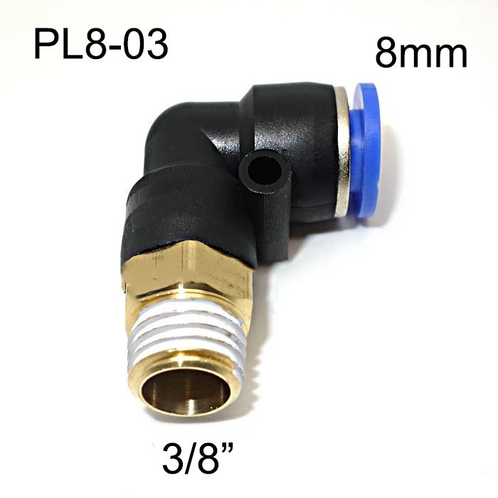8mm Tube To 3/8" BSP Male Thread Elbow One Touch Coupling Pneumatic Push Pipe Fitting Tube