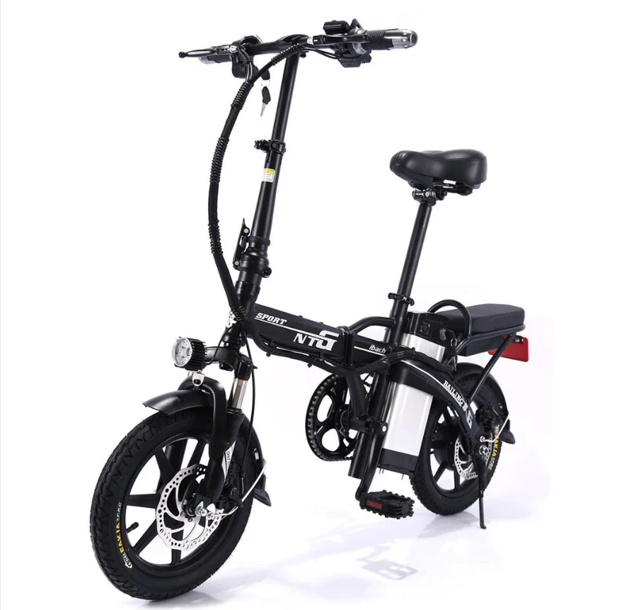  Electric Bicycle 48V Two Wheels Electric Bicycle 14 Inch Brushless Motor 250W Foldable Mountain Bik