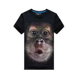 6XL забавные 3D печатных мужская футболка 2018 Лето Мужской животного с рисунком обезьяны Футболка короткий рукав Повседневное Футболки