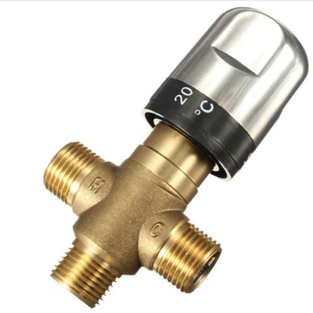 Brass Thermostatic Mixing Valve  Constant Water Temperature Shower Faucet Valve Thermostat Bathroom Kitchen Faucet Valve