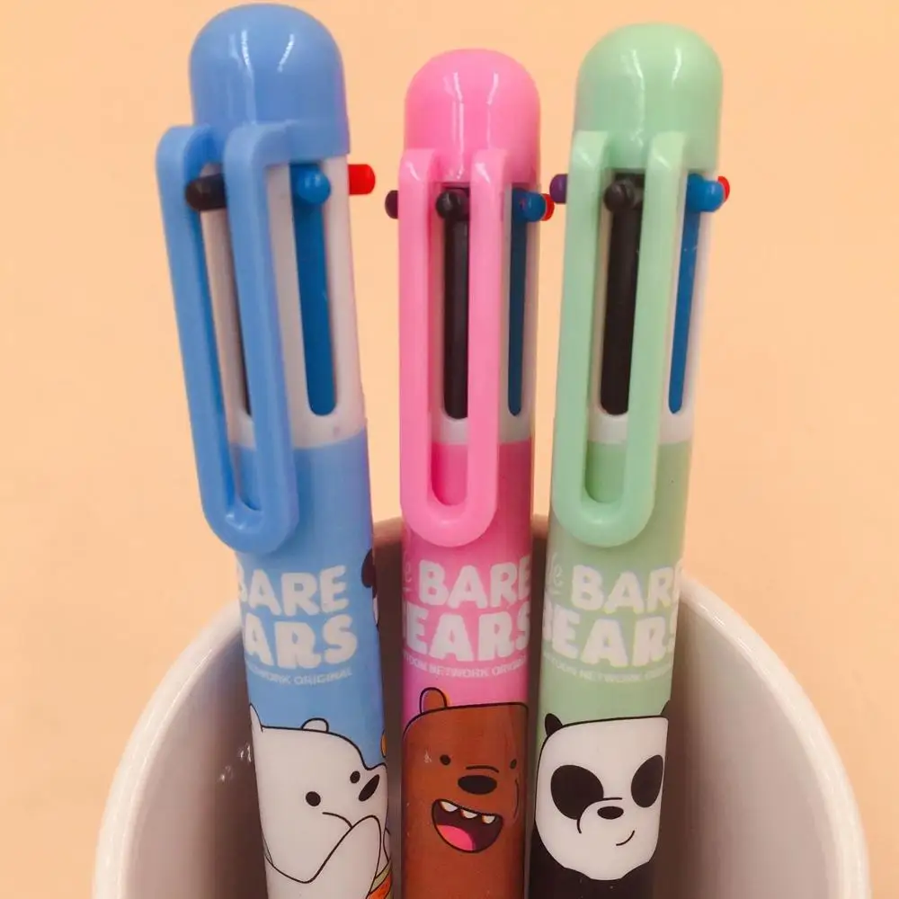

1 PCS Panda Bear 6 colors Ballpoint Pen Cartoon animal ball pen School Office writing Supplies Stationery Gift
