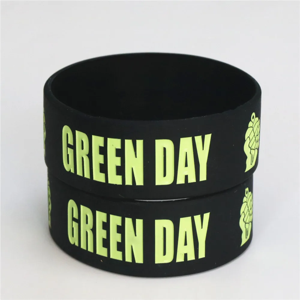 Rubber Bracelet Wristband ww130 2pcs GREEN DAY LINKIN PARK NEW 2x 