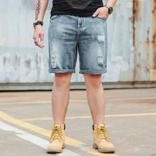 Джинсы мужские Новые Большие размеры мужские джинсовые шорты с пятью точками рваные ретро джинсовые шорты весна и осень мужские джинсы Размер 6XL