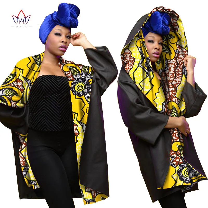 Осень Базен Riche Африканский Воск кашемир печати пальто для женщин Дашики размера плюс африканская одежда верхняя одежда WY1621