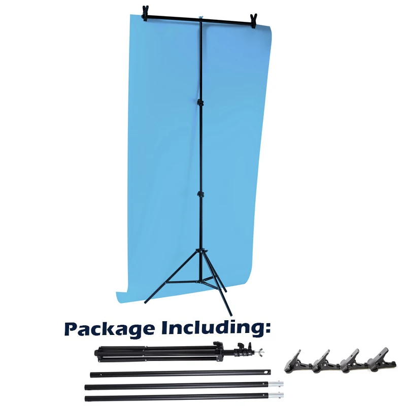 

Aluminum Tripod with Cross Bar for Background Supporting T-Shape Stand PVC Backdrops Holder 40cm 200cm Extendable Height Width
