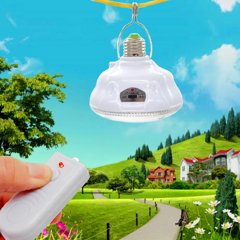 

24 LED Remote control +AC/DC switch emergency lighting solar light E27 garden decoration Led solar lamp + 0.8W solar panel
