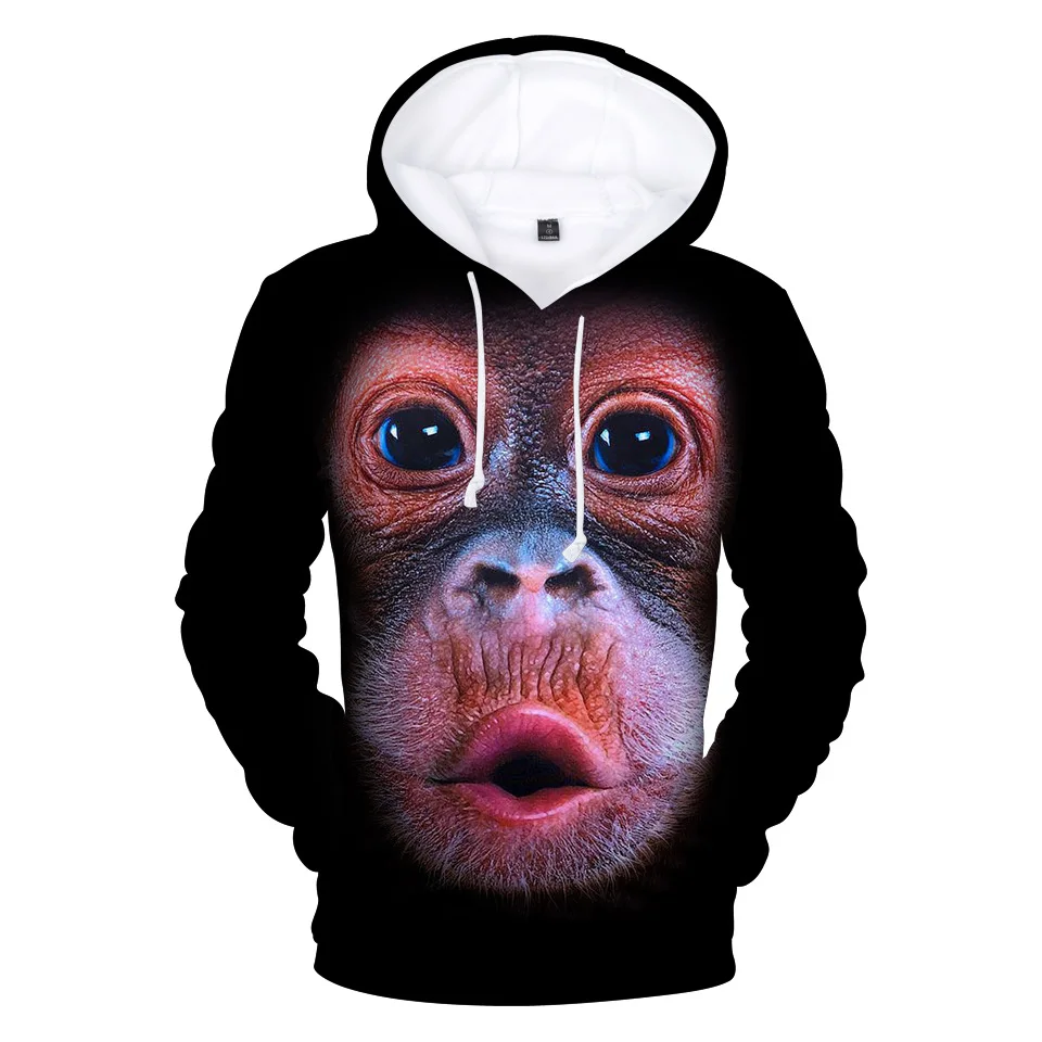 

2019 Autumn Male 3d Hoodies Animal Monkey Hoodies Gorilla Sweatshirts Boys 3d Print Funny Hoody Fashion Streetwear Coat