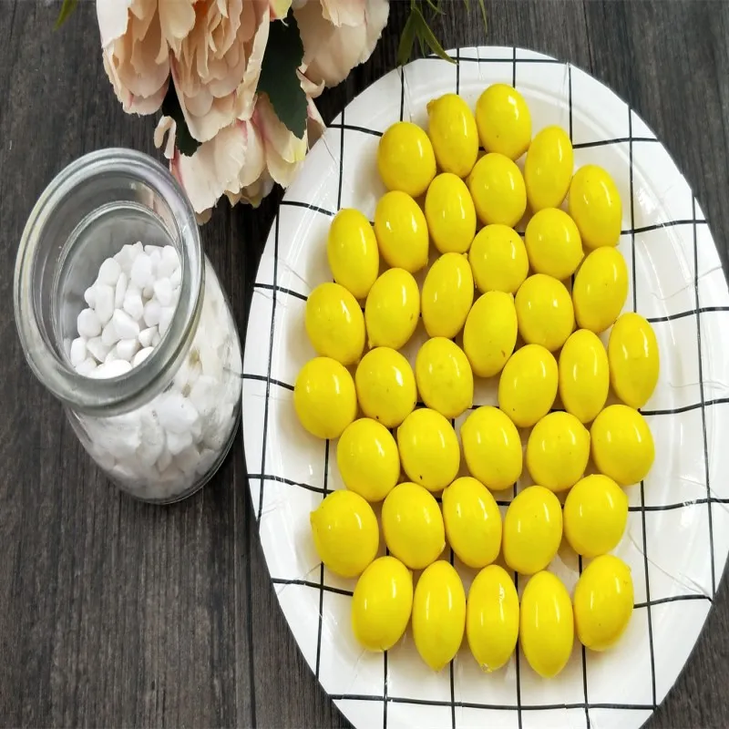 

2.5 cm mini artificial simulation fake lemon polylon fruit living room home decor festival decoration 100 pcs / package