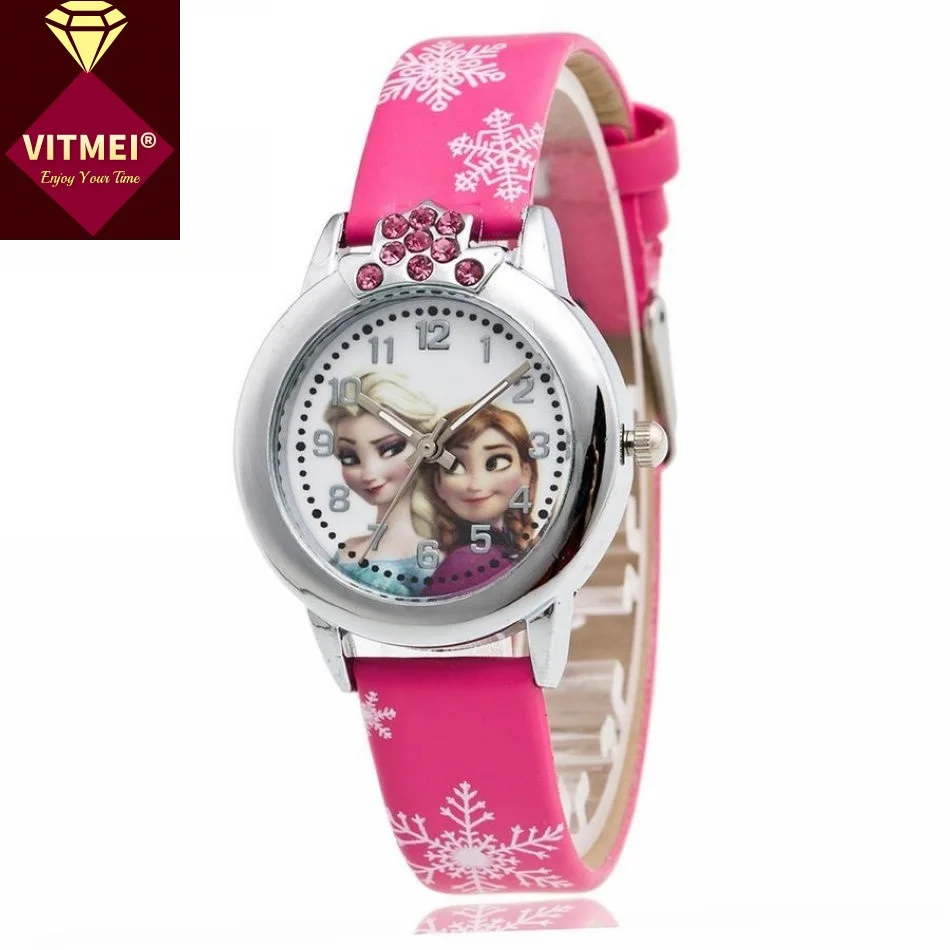 Дисней relogio feminino relojes мультфильм детские часы принцесса часы модные детские милые резиновые кожаные кварцевые часы для девочек