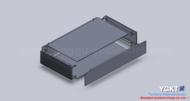 YGH-001 482*88*250 2U шасси для монтажа в стойку алюминиевая коробка для проекта металлический корпус