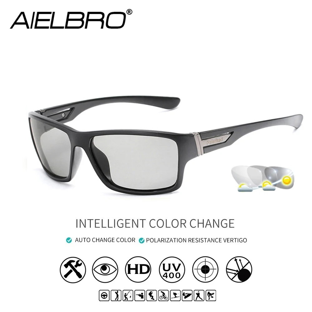 

AIELBRO Photochromic Sunglasses Men Women Polarized Chameleon Discoloration Sun Glasses Eyeglasses Sport Square Driving New 2019