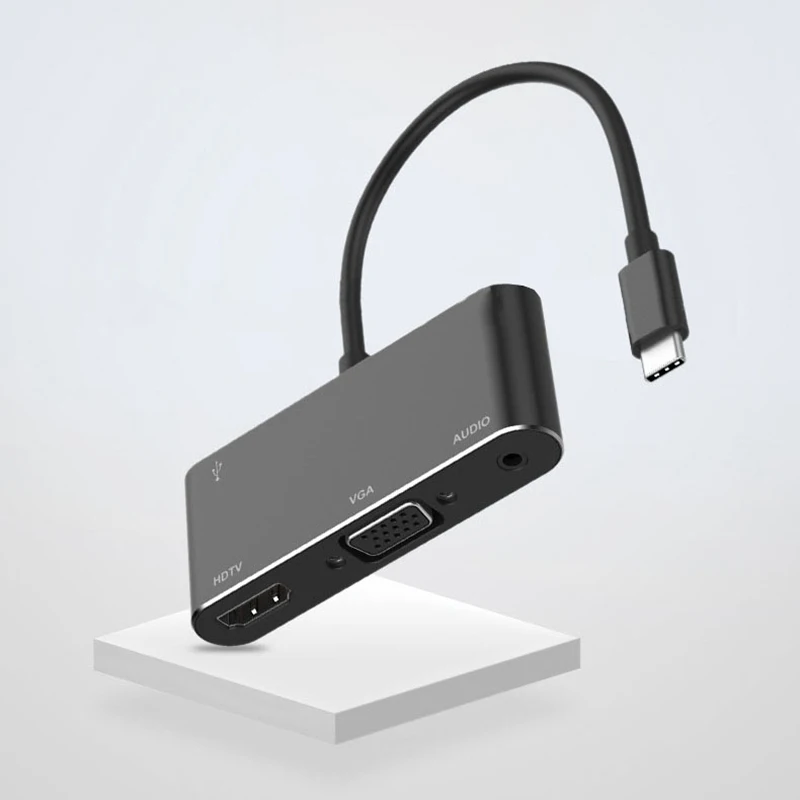 5 в 1 Usb C к Hdmi адаптер 4K Type Hdmi/Vga/аудио/Usb 3 0 порт + (Pd) конвертер для ноутбука