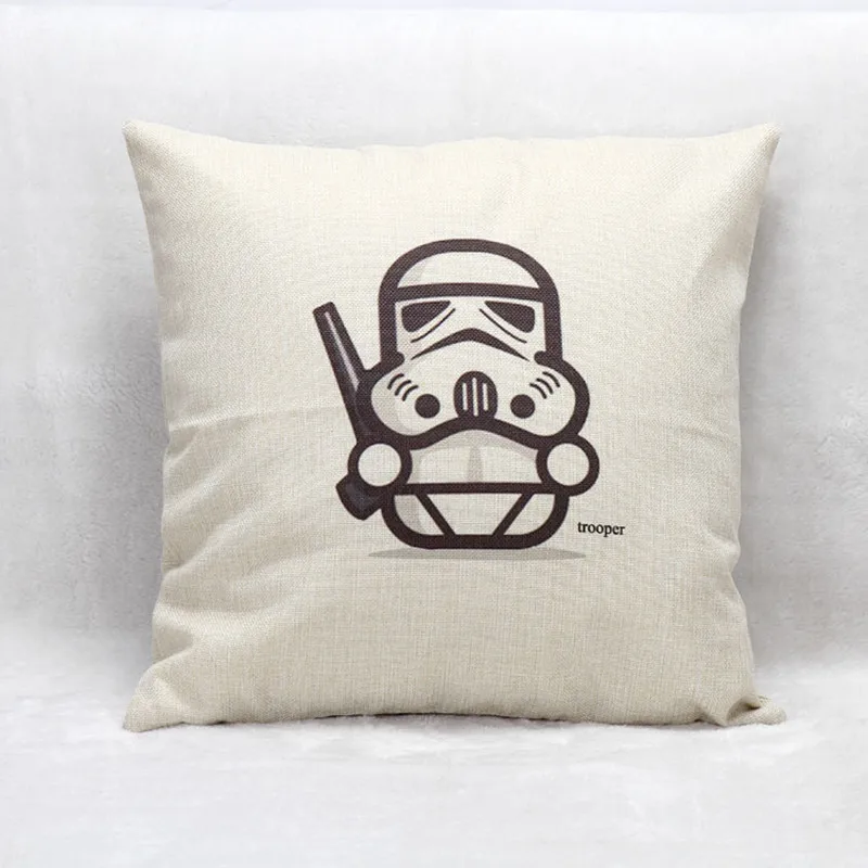 Hollywood Movies Star Wars Pattern Cushion Cover 45x45CM Cotton Linen Waist Almofada Chair Car Decorative Pillowcase