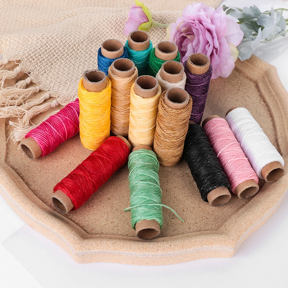 30m/Roll 1mm Durable Waxed Thread Cotton Cord String Strap Hand Stitching Thread For Leather Material Handcraft Tool