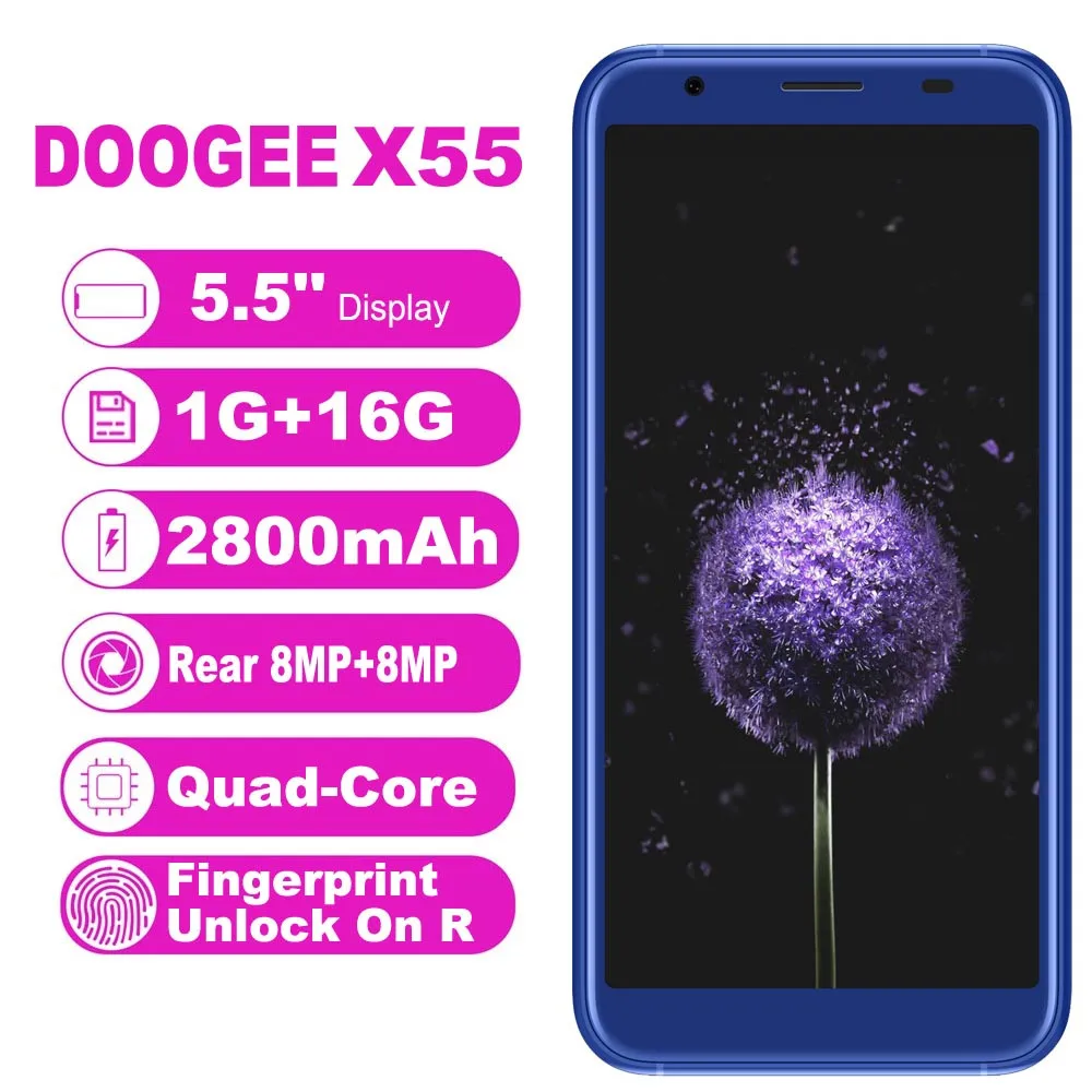 

DOOGEE X55 5.5''Ultrathin Android7.1 Quad-core 1G+16G Unlock SmartPhone Apr19