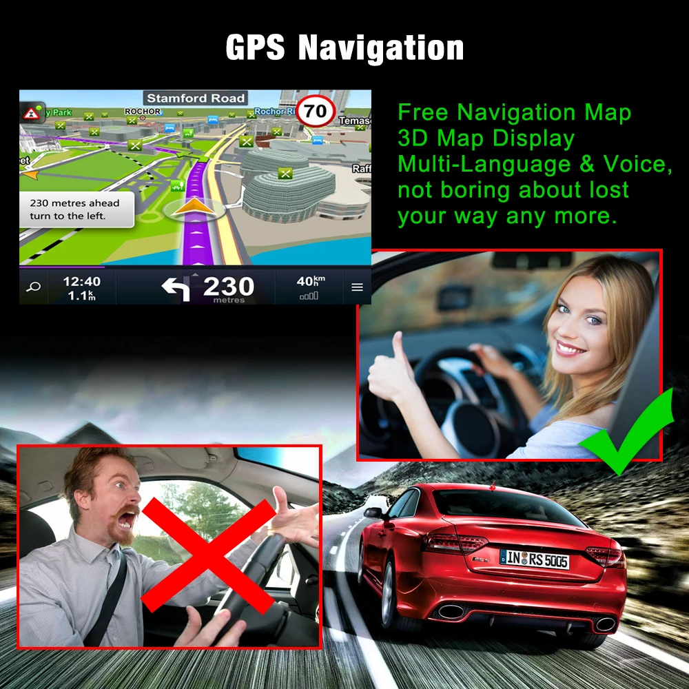 Vehemo GPS навигация LCD сенсорный экран автомобильный DVD Радио вид сзади гибкий стерео