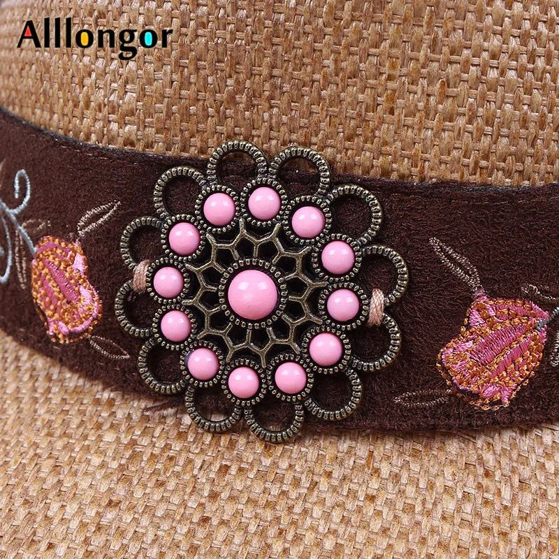 Western Women Straw Cowgirl Hats for Summer