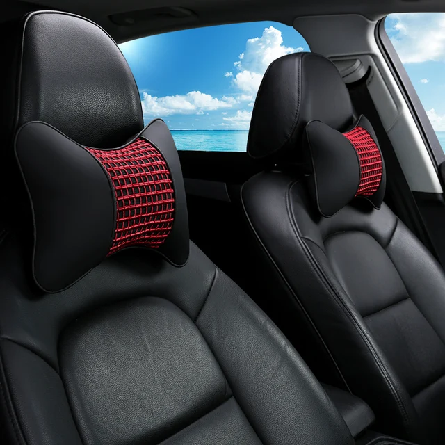 KKYSYELVA Leather Car Neck Pillow Comfort Breathable Auto headrest