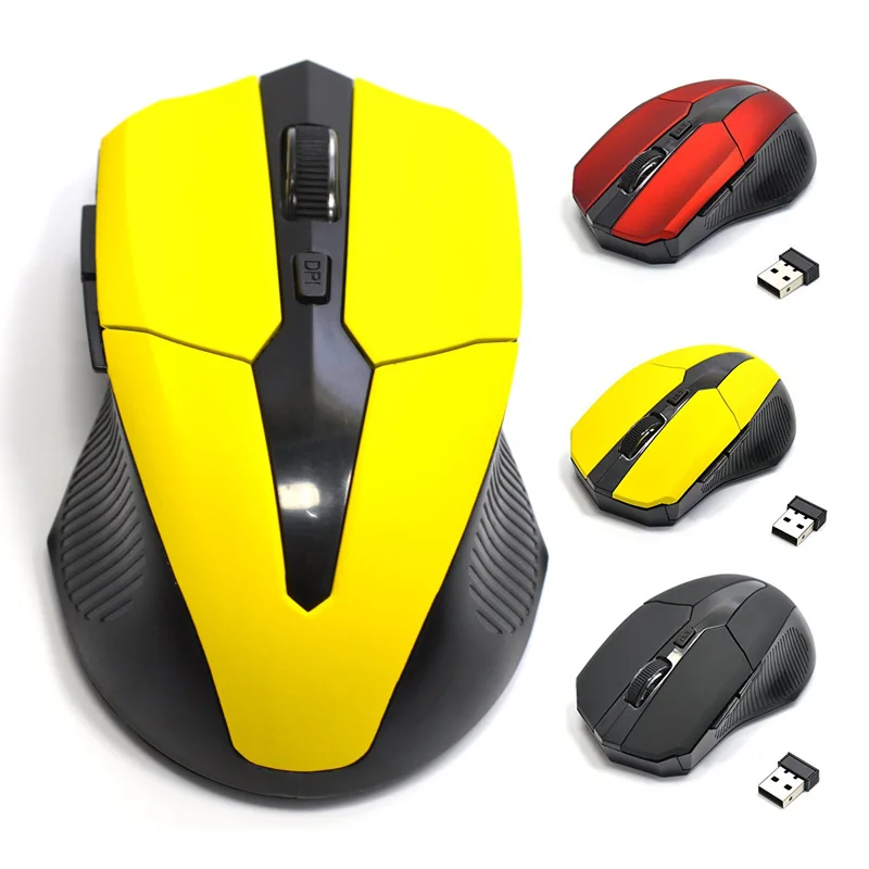 2.4G USB Red Optical Wireless Mouse 5 Buttons for Computer Laptop Gaming Mice