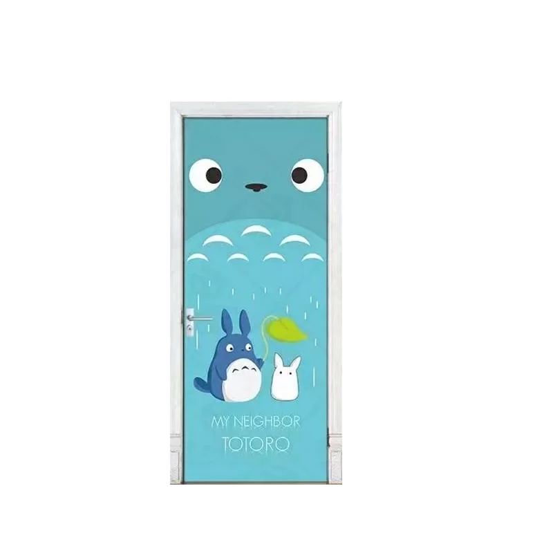 90x200 см/77x200 см синий ретро текстура деревянные двери наклейки для гостиной спальни ПВХ самоклеющиеся обои 3D DIY Фреска Наклейка - Цвет: 001