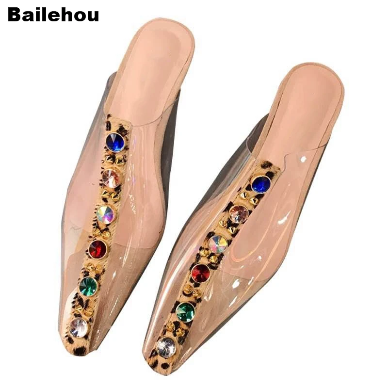 Bailehou стразы; прозрачная обувь; женские шлепанцы на прозрачном каблуке; коллекция года; Летние босоножки; модная брендовая обувь; Вьетнамки для улицы