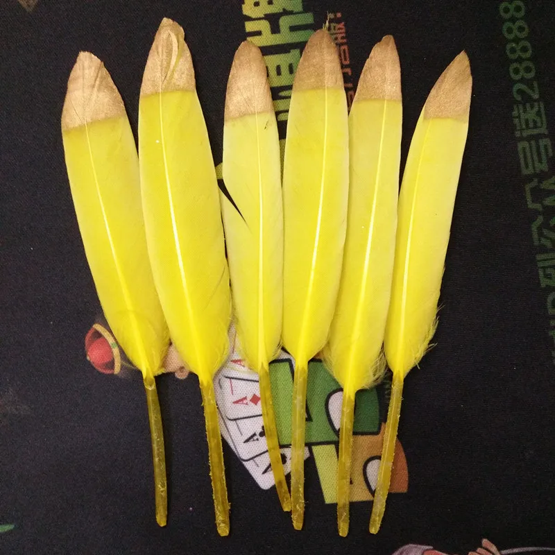 Dyeing Goose Feathers,20pcs/lot,yellow And Golden Feathers,decorative