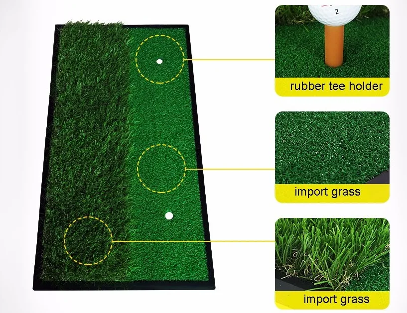 PGM GOLF 33*63cm Backyard Exercise Golf Mat Training Hitting Mat Pad Green Grass Indoor Practice Mat With Rubber Tee Holder PGM GOLF 33*63cm Backyard Exercise Golf Mat Training Hitting Mat Pad Green Grass Indoor Practice Mat With Rubber Tee Holder
