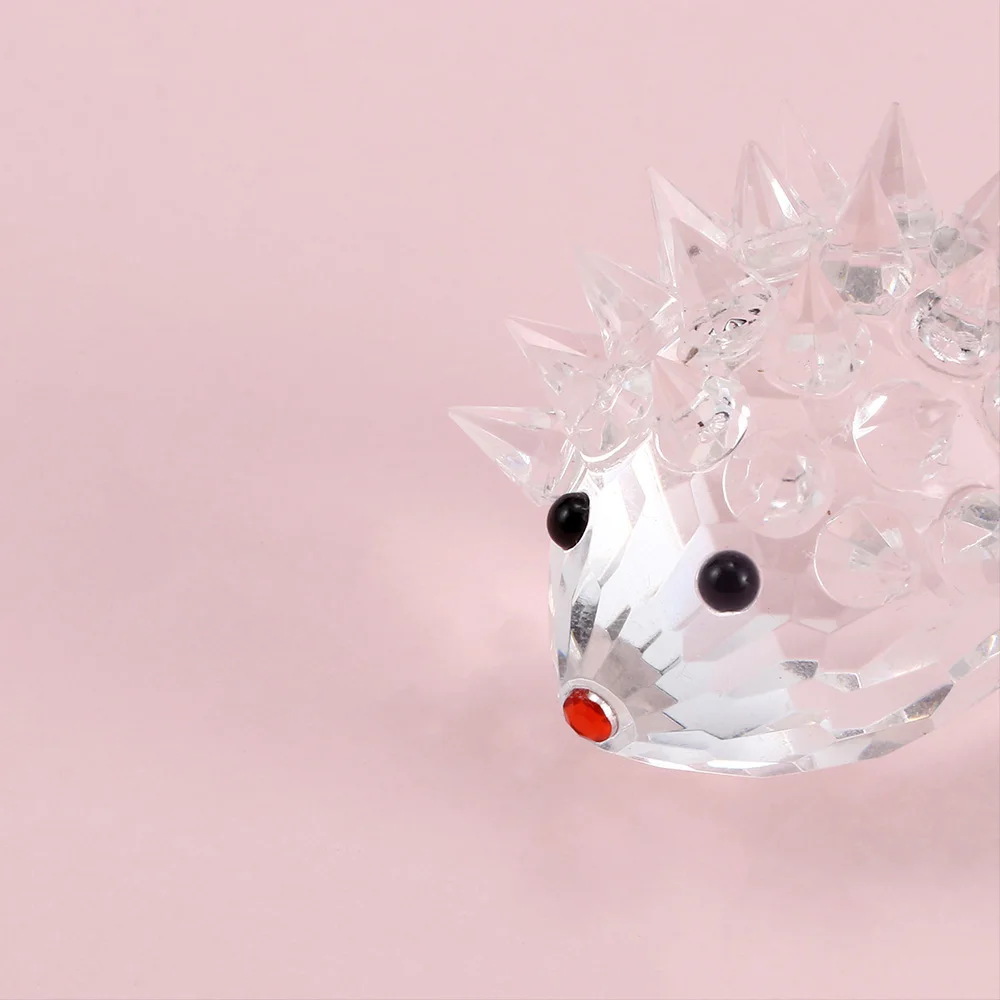 Cute Artificial Glass Crystal Hedgehogs Paperweight Crafts Art/&Collection Decor