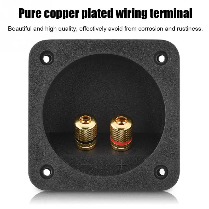 Speakers Terminal Box Shell 2 Copper Binding Post Wire Cable Connector