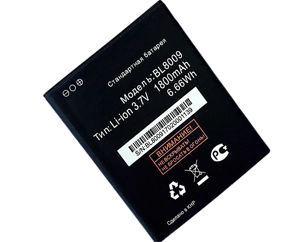 Сменный аккумулятор ISUNOO BL8009 для fly fs451 nimbus 1 bl8009 1800 мАч|Аккумуляторы мобильных