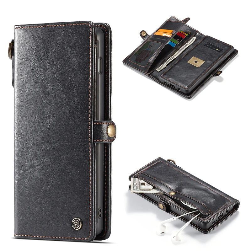 Luxury Leather Case For Samsung S10e S10 Plus S9 S8 Case Flip Wallet Cover Magnetic Car Phone Cases For Samsung Galaxy Note 9 8