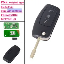1 шт.) 3 кнопка Удаленное с 4D-60 чип для Ford Mondeo