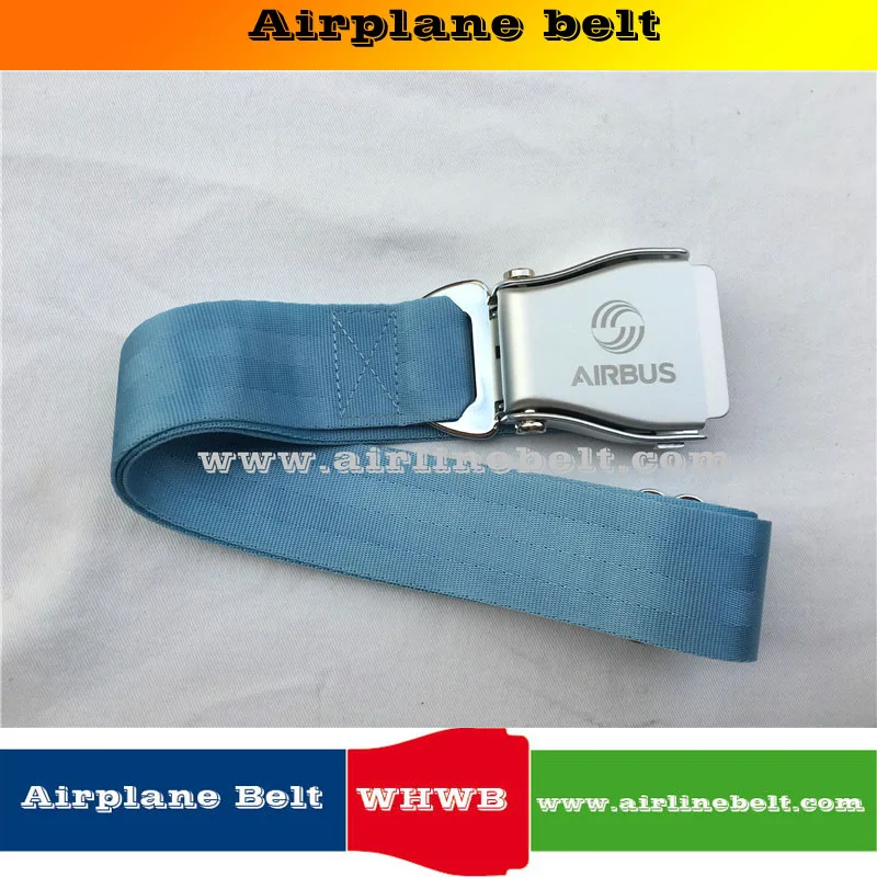 38mm width AIRBUS airplane seat belt buckle nylon belt men's jeans belt with Packing box - Название цвета: Light blue