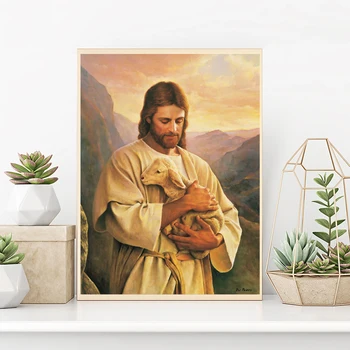 

Jesus Lamb Poster Buen Pastor The Good Shepherd Paintings On Canvas Modern Art Decorative Wall Pictures Home Decoration