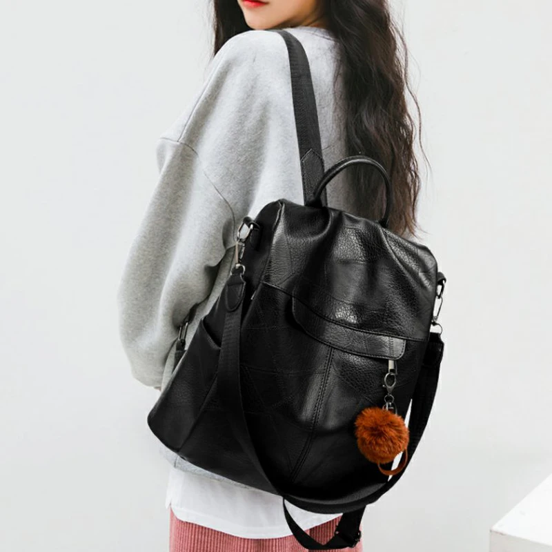 

Women Backpack 2019 Casual Bagpack PU Leather Women Bags Ladies School Backpack Mochila Mujer Shoulder Travel Bookbag