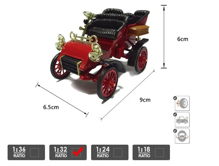 1:32 1903 Ретро Винтаж Модель автомобиля классический автомобиль Коллекционная модель автомобиля сплава модели подарок для украшения праздника для дома Бар