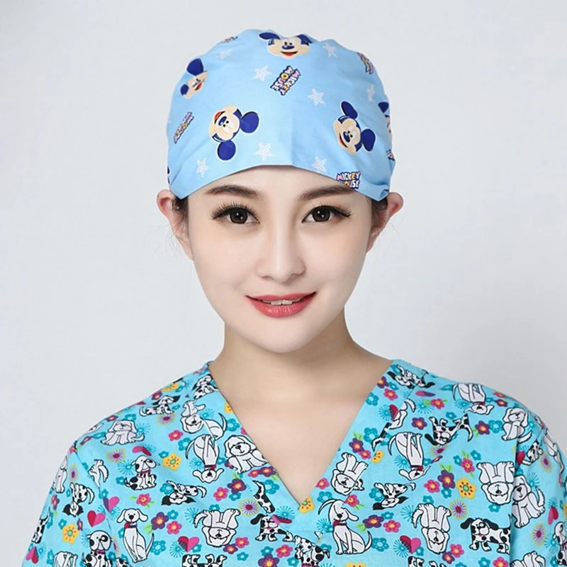 Новая мультяшная шапка для салона красоты с принтом совы, медицинская хирургическая Кепка для лаборатории, больницы, медицинская хирургическая Кепка, медицинская Кепка с регулируемой хирургической крышкой - Цвет: photo