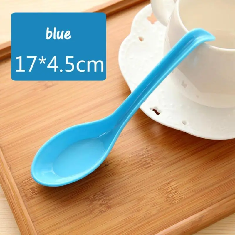 Candy Color Hook Spoon Melamine Soup Spoon Noodle Soup Food Spoons Adults Kids Tableware